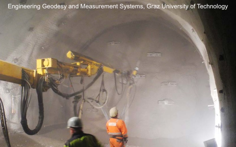 Sprayed concrete lining applied to tunnel