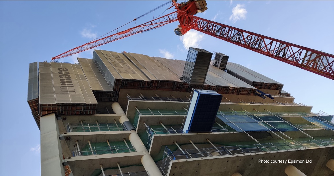 Construction of Edge building, London Bridge UK